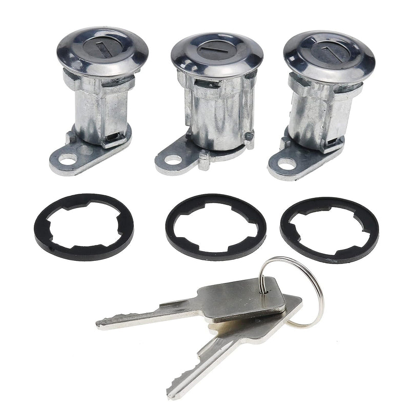 DURAFORCE Set Of 3 Door Lock Cylinders With Keys 8122874K3 For Jeep Wrangler YJ