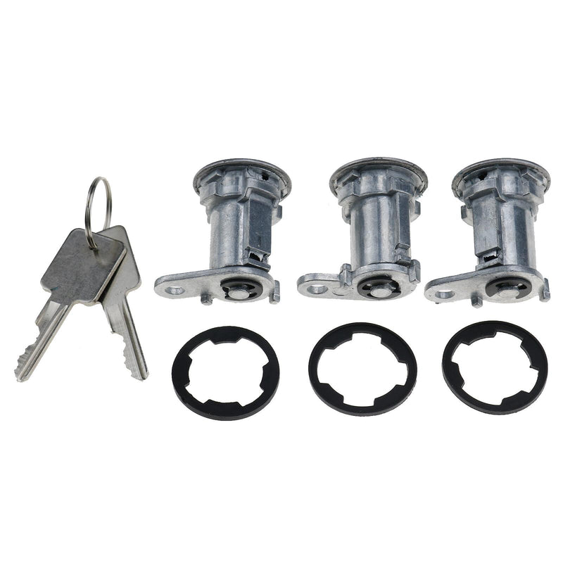 DURAFORCE Set Of 3 Door Lock Cylinders With Keys 8122874K3 For Jeep Wrangler YJ