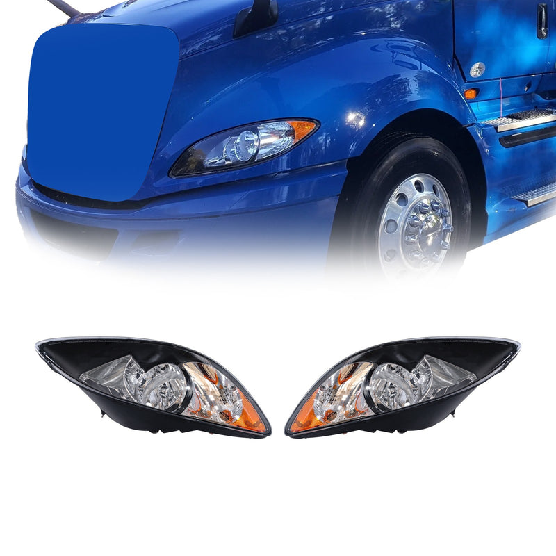 DURAFORCE For 2008-2016 International ProStar L&R Headlights Pairs Black Housing Projector