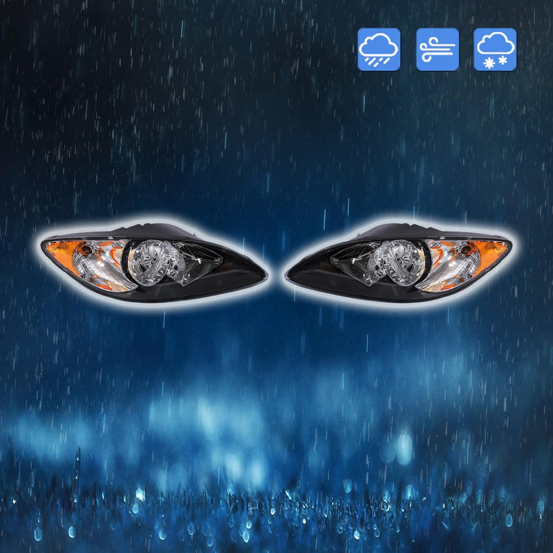 DURAFORCE For 2008-2016 International ProStar L&R Headlights Pairs Black Housing Projector
