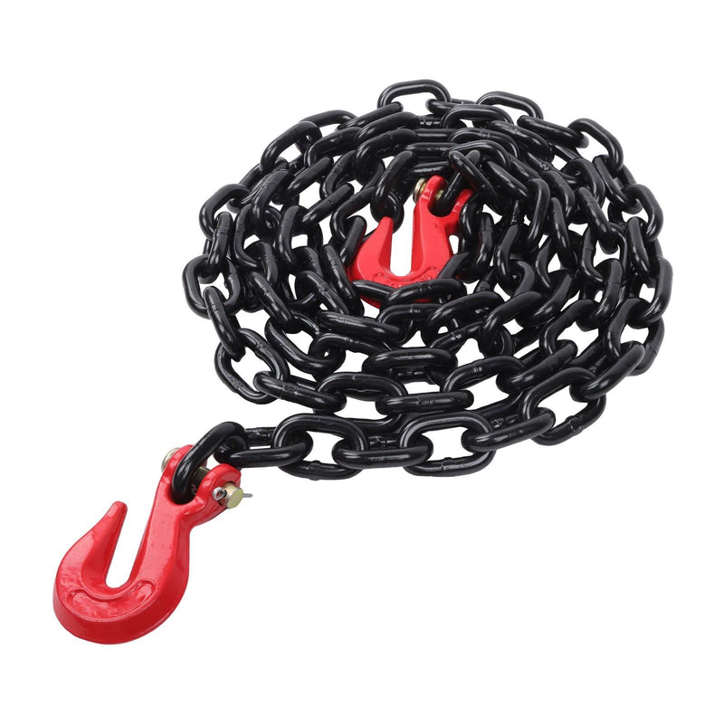 DURAFORCE 4Pack 3/8In × 10FT Tow Chain 7100Lbs G80 Steel Transport Binder Chain Grab Hooks