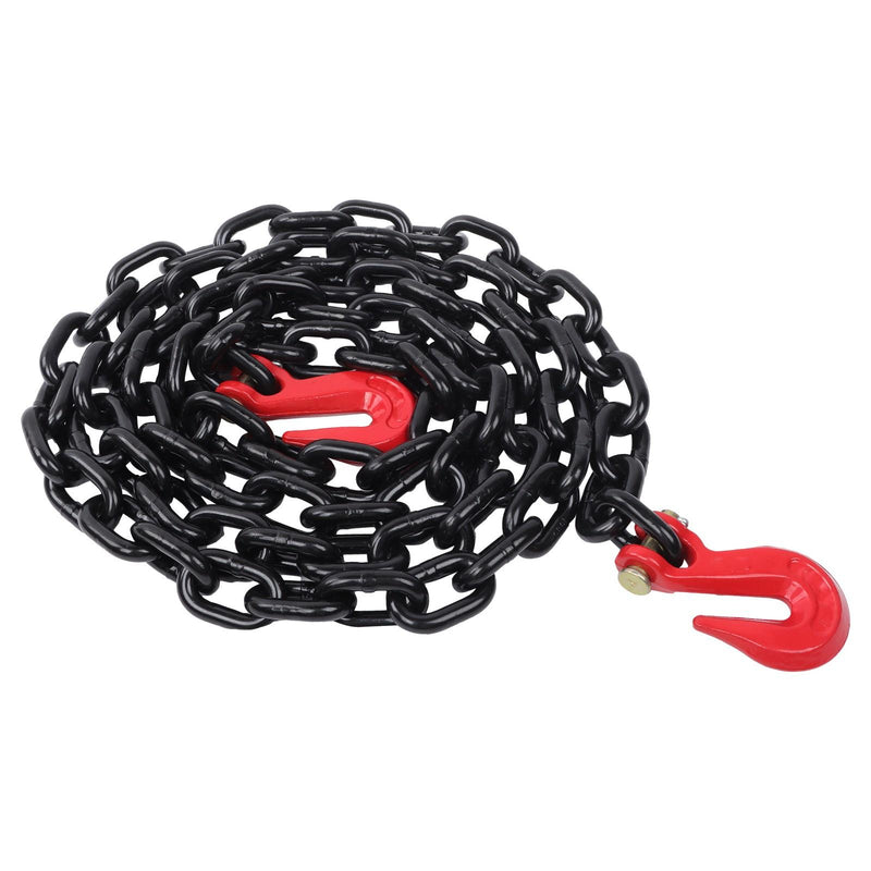 DURAFORCE 4Pack 3/8In × 10FT Tow Chain 7100Lbs G80 Steel Transport Binder Chain Grab Hooks