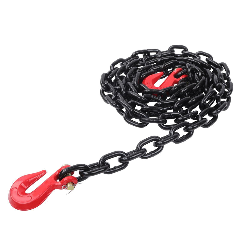 DURAFORCE 4Pack 3/8In × 10FT Tow Chain 7100Lbs G80 Steel Transport Binder Chain Grab Hooks