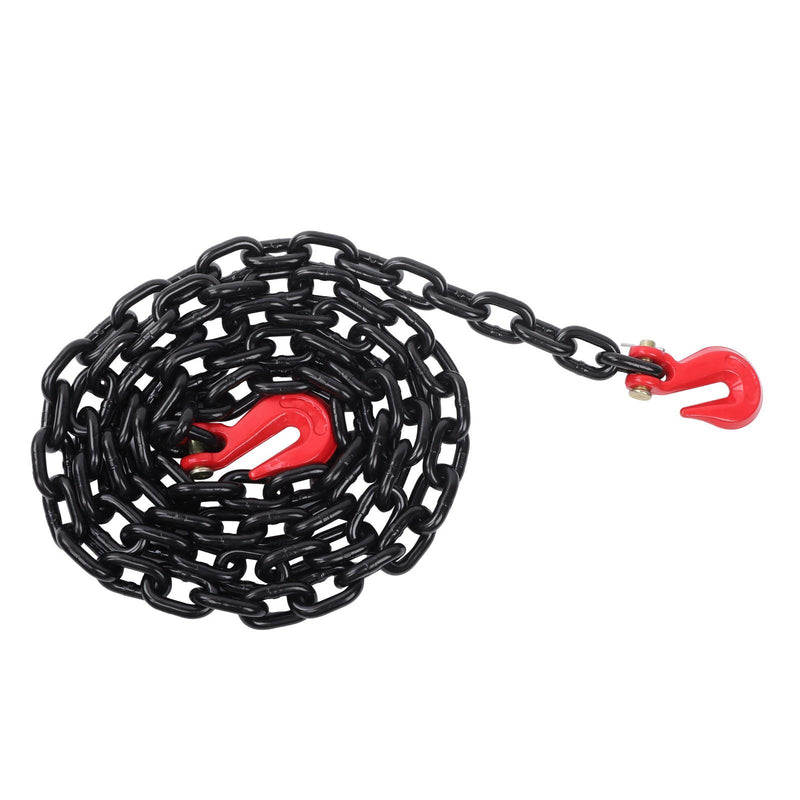 DURAFORCE 4Pack 3/8In × 10FT Tow Chain 7100Lbs G80 Steel Transport Binder Chain Grab Hooks