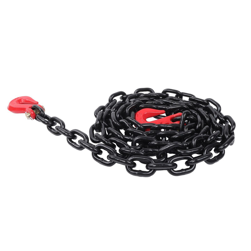 DURAFORCE 4Pack 3/8In × 10FT Tow Chain 7100Lbs G80 Steel Transport Binder Chain Grab Hooks