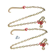 DURAFORCE 2PC 5400Lb G80 J Hook Chains 5/16In×6FT Tow Chain W/ 5/16' RTJ Hook Grapple Hook