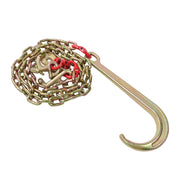 DURAFORCE 2PC 5400Lb G80 J Hook Chains 5/16In×6FT Tow Chain W/ 5/16' RTJ Hook Grapple Hook