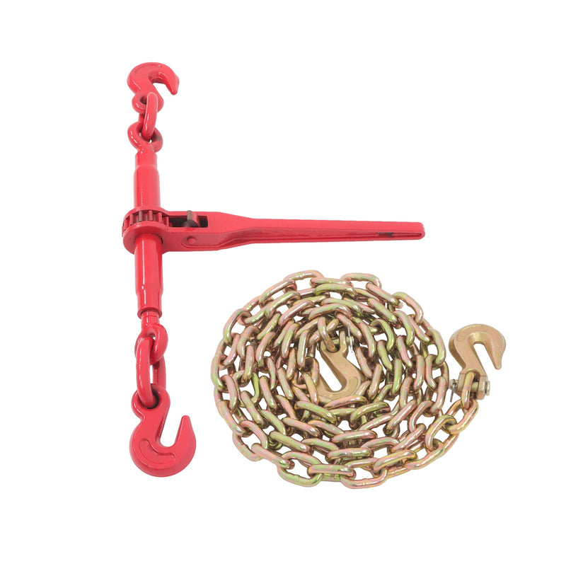 DURAFORCE 3/8-1/2In G80 9215Lb 3/8In×10FT Chain Truck Trailer Tie Down Ratchet Load Binder