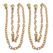DURAFORCE 2 Pack 3/8In×10FT Binder Transport Chain Grab Hooks Tow Chain G70 Steel 7100Lbs