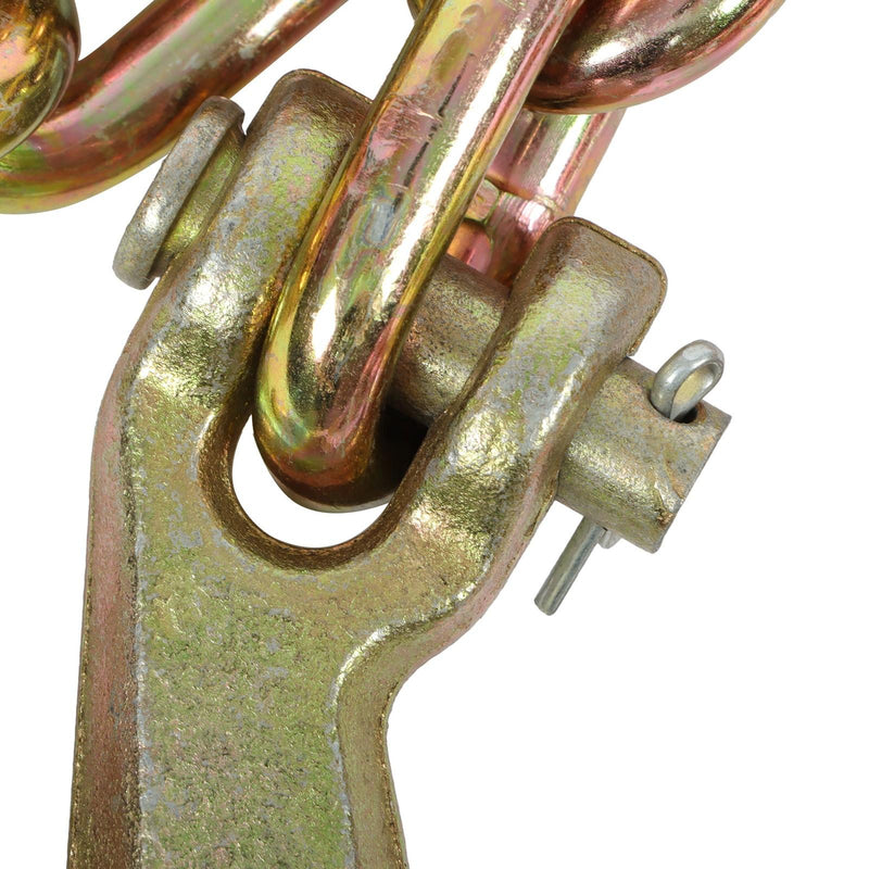 DURAFORCE 2 Pack 3/8In×10FT Binder Transport Chain Grab Hooks Tow Chain G70 Steel 7100Lbs