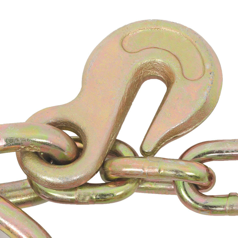 DURAFORCE 3/8In × 2FT 7100Lbs V-Bridle Tow Chain G80 With 15In J-Hooks 3/8In Grapple Hooks