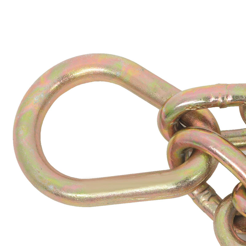 DURAFORCE 3/8In × 2FT 7100Lbs V-Bridle Tow Chain G80 With 15In J-Hooks 3/8In Grapple Hooks