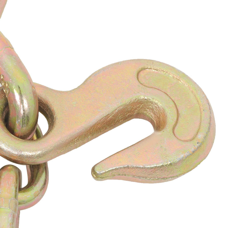 DURAFORCE 3/8In × 2FT 7100Lbs V-Bridle Tow Chain G80 With 15In J-Hooks 3/8In Grapple Hooks