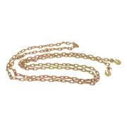 DURAFORCE 1/4In×20FT Transport Binder Chain 3150Lbs With Grab Hooks Tow Chain G70 Steel