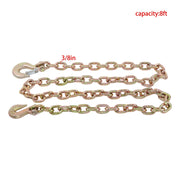 DURAFORCE 3/8In×8FT 6600Lb G70 Transport Chains Binder Chain Tow Chain W/ Grab Sling Hooks