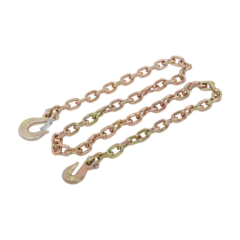 DURAFORCE 3/8In×8FT 6600Lb G70 Transport Chains Binder Chain Tow Chain W/ Grab Sling Hooks