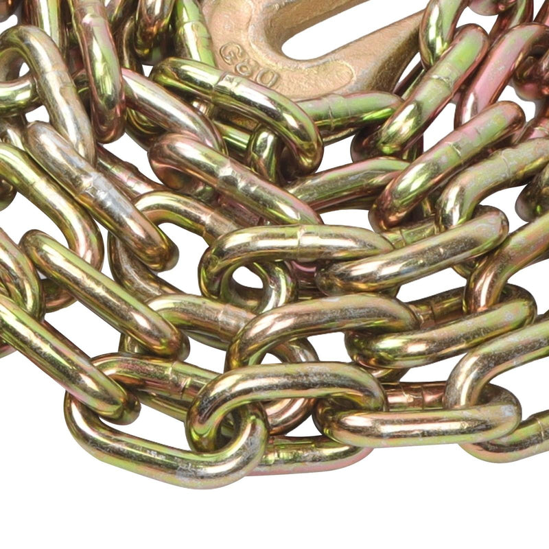 DURAFORCE 4900Lbs G80 Steel Transport Binder Chain 5/16In × 12FT With Clevis Grab Hooks