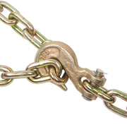DURAFORCE 4900Lbs G80 Steel Transport Binder Chain 5/16In × 12FT With Clevis Grab Hooks
