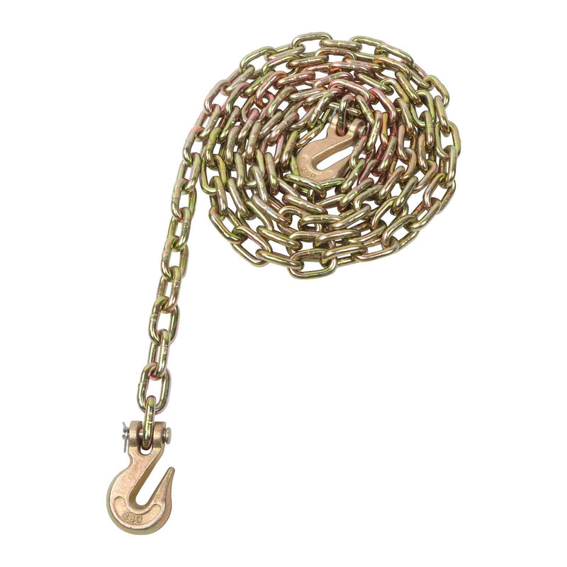 DURAFORCE 4900Lbs G80 Steel Transport Binder Chain 5/16In × 12FT With Clevis Grab Hooks
