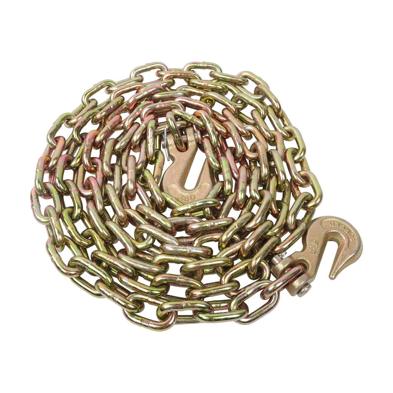DURAFORCE 4900Lbs G80 Steel Transport Binder Chain 5/16In × 12FT With Clevis Grab Hooks
