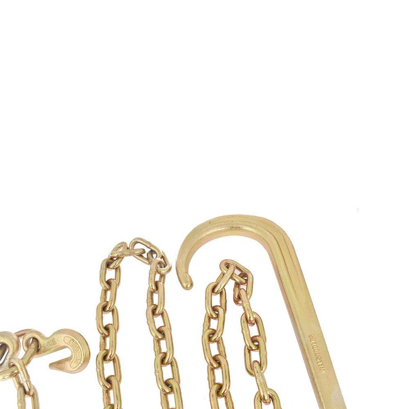 DURAFORCE 5/16 × 8 FT Grade 70 J Hook Mini R Hook Recovery Wrecker Tow Chain 15"