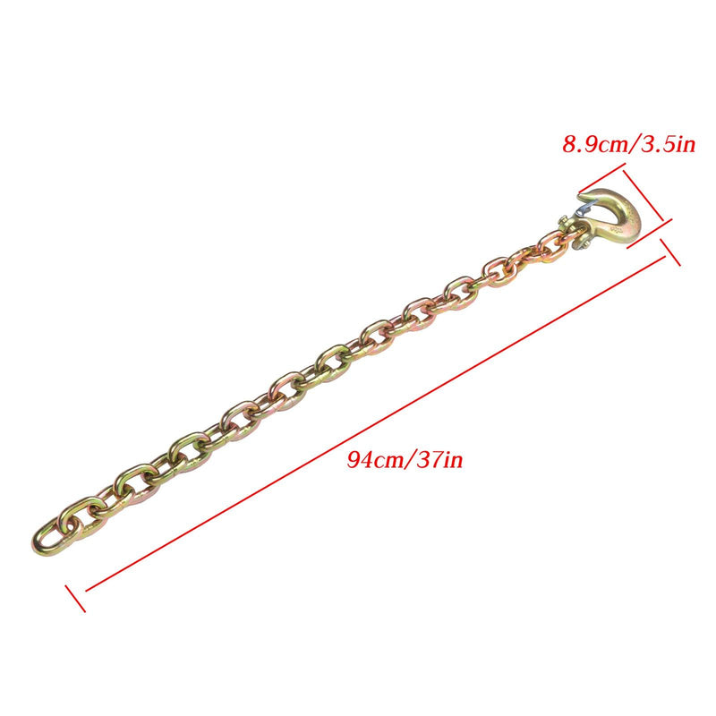 DURAFORCE 2Pcs Tow Chain With Clevis Slip Hook 3/8"×35" G70 26400Lbs Trailer Safety Chain