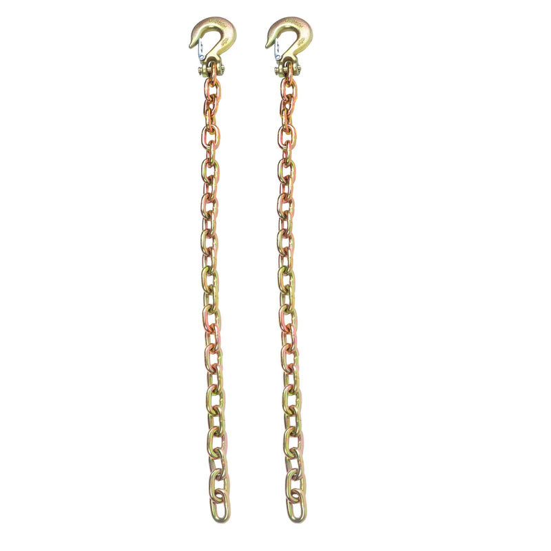 DURAFORCE 2Pcs Tow Chain With Clevis Slip Hook 3/8"×35" G70 26400Lbs Trailer Safety Chain