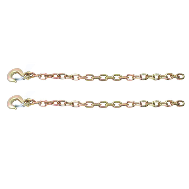 DURAFORCE 2Pcs Tow Chain With Clevis Slip Hook 3/8"×35" G70 26400Lbs Trailer Safety Chain