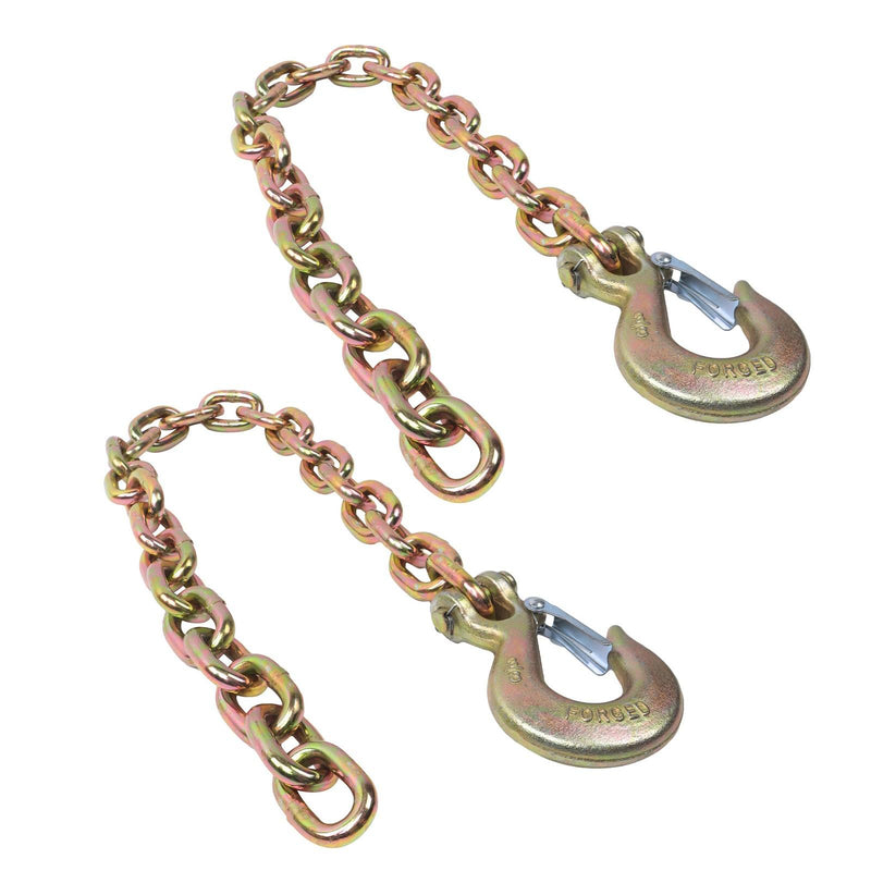 DURAFORCE 2Pcs Tow Chain With Clevis Slip Hook 3/8"×35" G70 26400Lbs Trailer Safety Chain