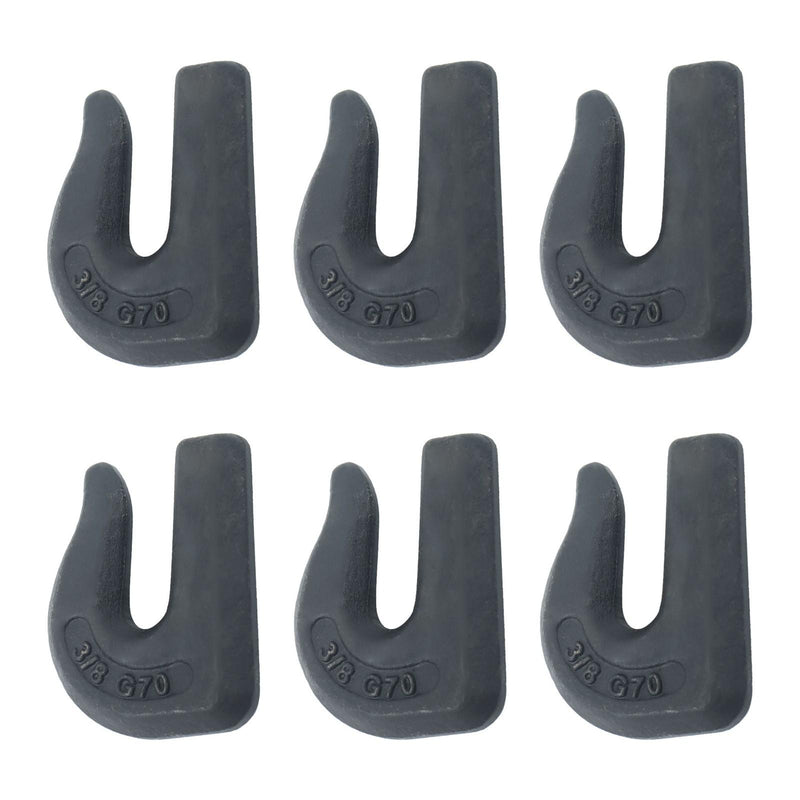 DURAFORCE 6Pcs G70 3/8" Weld On Chain Grab Hook Tow Hook Tractor Bucket Trailer Tie Down