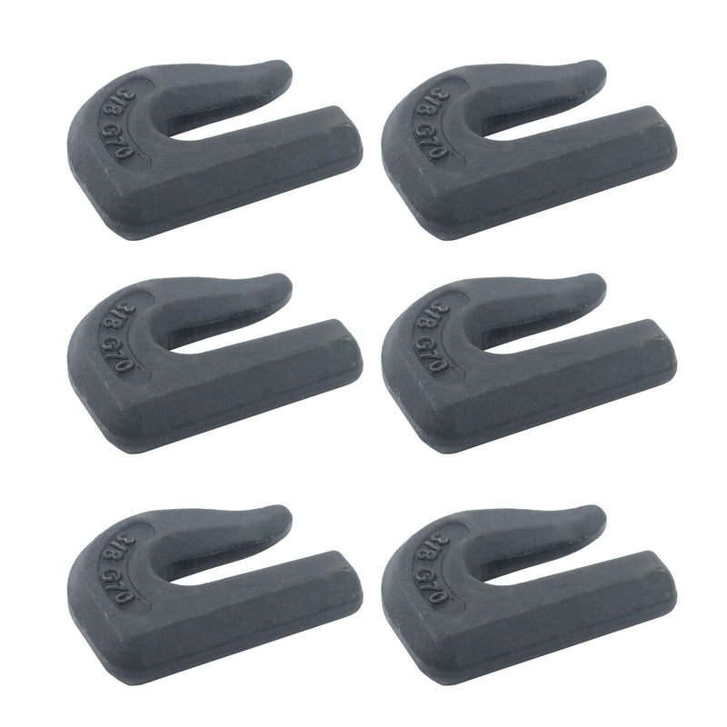 DURAFORCE 6Pcs G70 3/8" Weld On Chain Grab Hook Tow Hook Tractor Bucket Trailer Tie Down
