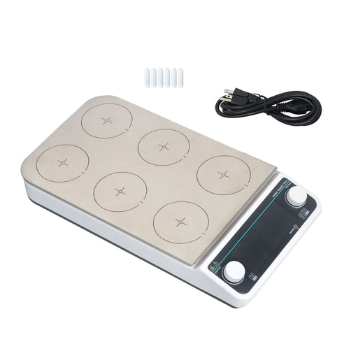 DURAFORCE 50 to 1200RPM 6 Position Magnetic Stirrer Multi-Position Magnetic Mixer Stirrer