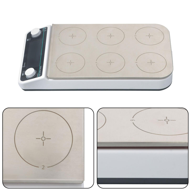 DURAFORCE 50 to 1200RPM 6 Position Magnetic Stirrer Multi-Position Magnetic Mixer Stirrer