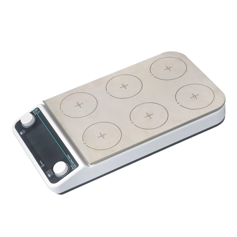 DURAFORCE 50 to 1200RPM 6 Position Magnetic Stirrer Multi-Position Magnetic Mixer Stirrer
