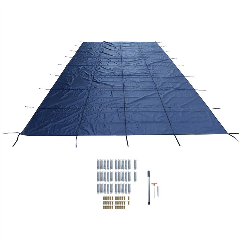 DURAFORCE Inground Pool Safety Cover For 25' x 45' Rectangle Blue Mesh In-Ground Winter
