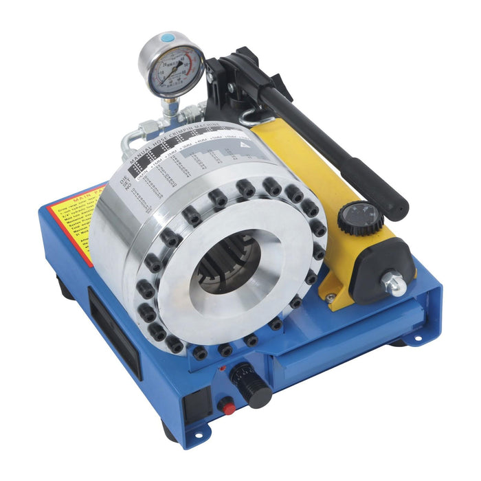 DURAFORCE Portable Hydraulic Hose Pipe Crimping Machine High Pressure Crimper W/ 8 Dies