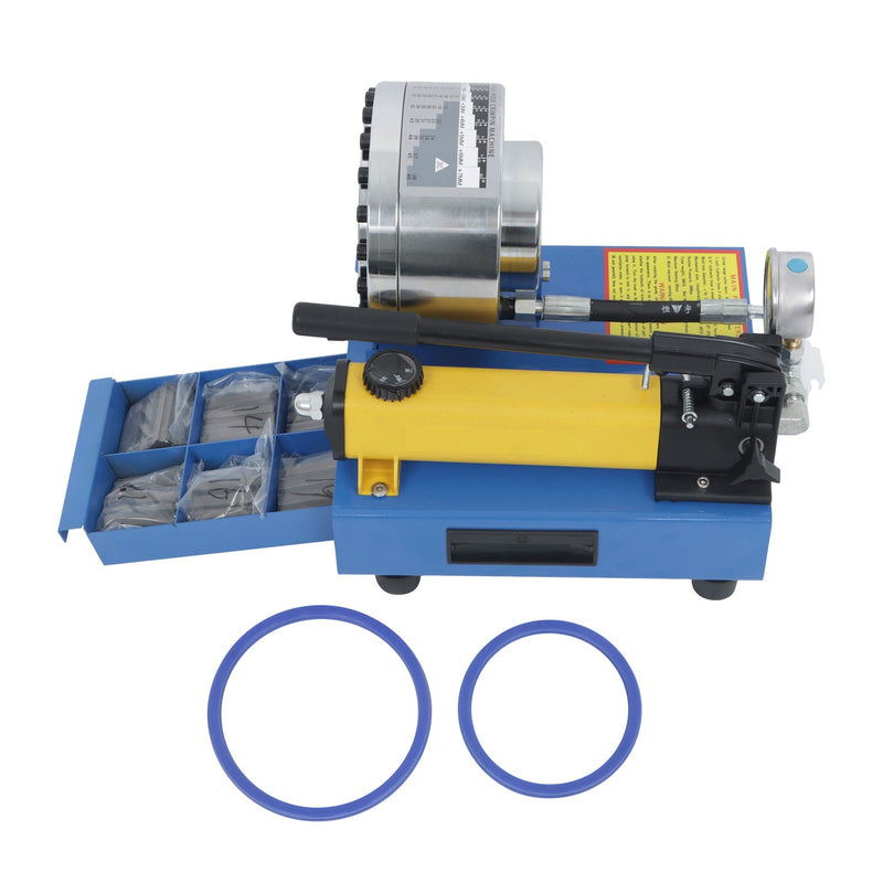 DURAFORCE Hydraulic Hose Pipe Crimping Machine Portable High Pressure Crimper with 8 Dies