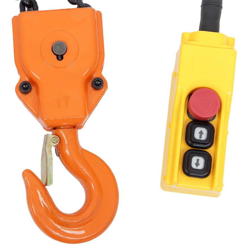 DURAFORCE 750W G80 Chain 1T/2200lbs 1.5m/5ft Wired Remote Control Electric Chain Hoist