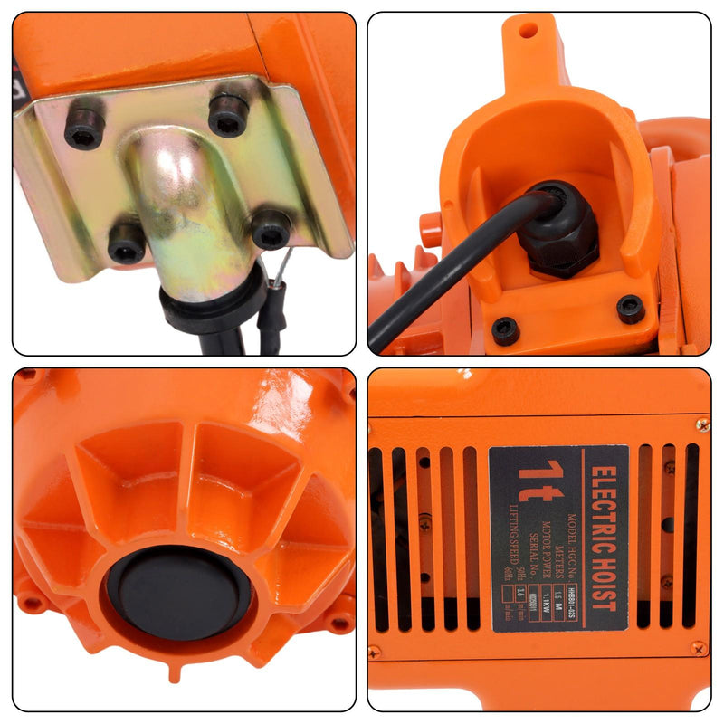 DURAFORCE 750W G80 Chain 1T/2200lbs 1.5m/5ft Wired Remote Control Electric Chain Hoist
