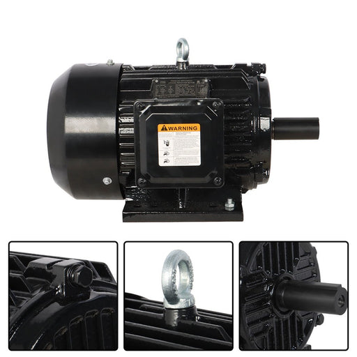 DURAFORCE 5HP 3 Phase Electric Motor 1800 RPM 184T Frame TEFC 230/460 Volt Severe Duty