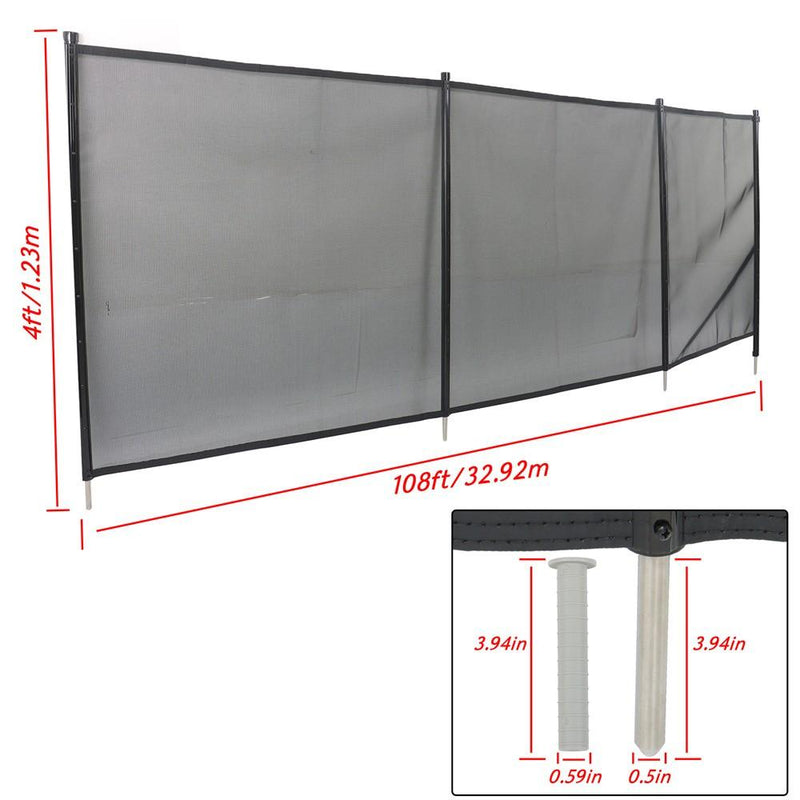 DURAFORCE 4 x 108 FT Pool Fence For Inground Pools Removable Child Safety Fencing Outdoor
