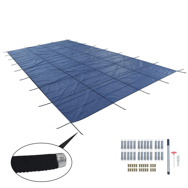 DURAFORCE 20' x 38' Inground Pool Safety Cover For 18 x 36 ft Winter Pool Cover Blue Mesh