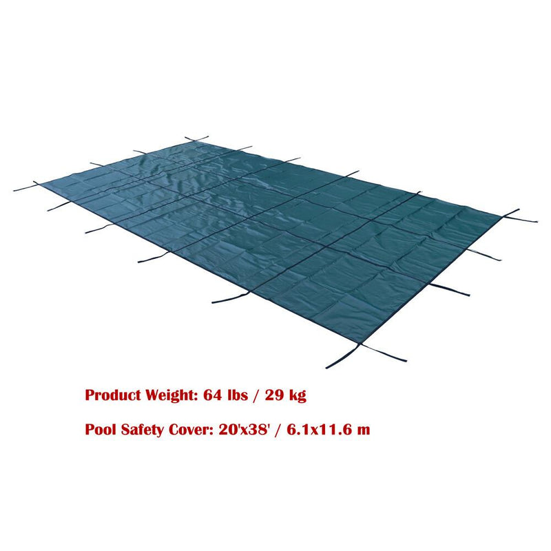 DURAFORCE 20x38 ft Pool Safety Cover Rectangular Inground Swimming Pool Cover For 18x36 ft