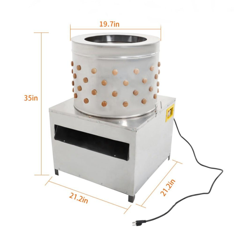 DURAFORCE 1500w Power 110V Feather Plucker Stainless Steel Drum Chicken Plucker Machine
