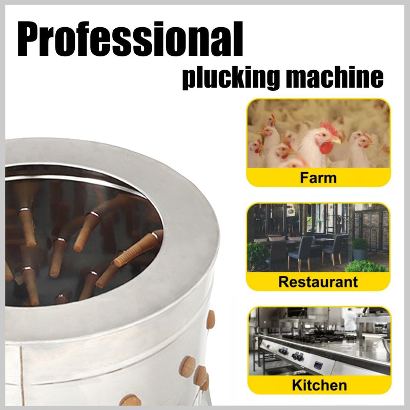 DURAFORCE 1500w Power 110V Feather Plucker Stainless Steel Drum Chicken Plucker Machine