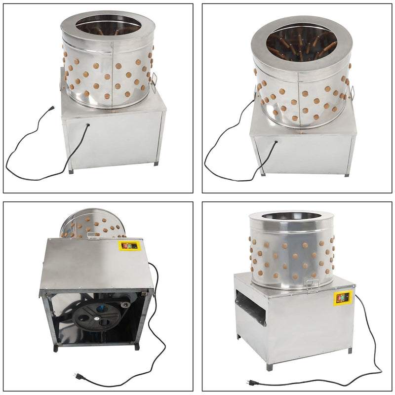 DURAFORCE 1500w Power 110V Feather Plucker Stainless Steel Drum Chicken Plucker Machine