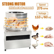 DURAFORCE 1500w Power 110V Feather Plucker Stainless Steel Drum Chicken Plucker Machine