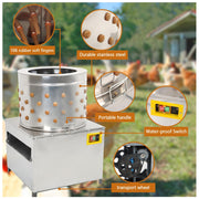 DURAFORCE Stainless Machine Steel Chicken Plucker Machine Poultry De-Feather Plucker 20"