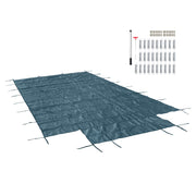 DURAFORCE Green Mesh Pool Safety Cover For 16x32 ft Rectangle with 4x8ft Center End Step