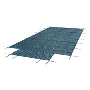 DURAFORCE Green Mesh Pool Safety Cover For 16x32 ft Rectangle with 4x8ft Center End Step